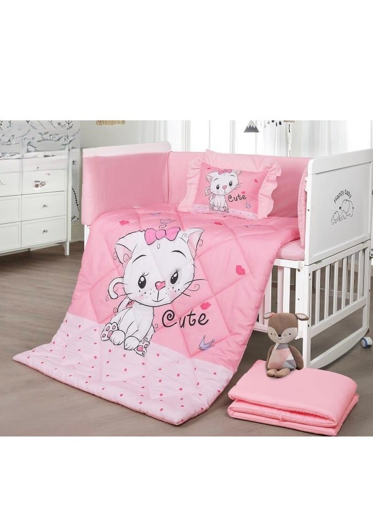 هورس مفرش سرير حواجز سرير اطفال 5 قطع صيفي ليمنح طفلك الراحة من المايكروفايبر ، 5 قطع مقاس اللحاف 132x104سم - Image 1