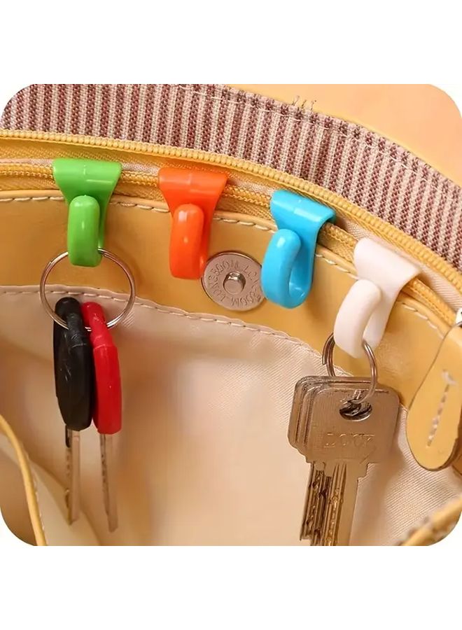 Wall Mounted Metal Key Organizer With 4 Color Coded Key Hooks Blue Yellow Red Green - Image 2