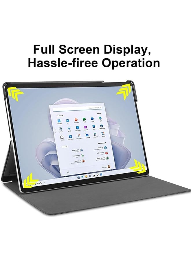 erorex Compatible With Microsoft Surface Pro 11 Case 2024 13 Inch Pu Leather Flip Stand Hard Pc Back Tablet Case For Surface Pro 11 Pro 10 Pro 9 Black  - Image 5