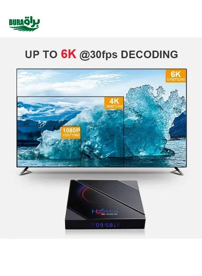 Generic - H96 Max 6K Ultra HD Smart TV Box with Remote Controller, Android 10.0, Allwinner H616 Quad Core ARM Cortex-A53, 4GB+32GB, Support TF Card / USBx2 / AV / HDMI / WIFI, AU Plug - Image 1
