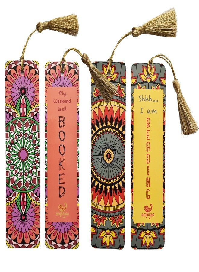 Ambiyaa Handmade Mandala Bookmarks Set of 8 Bookmarks with Tassel - Image 2