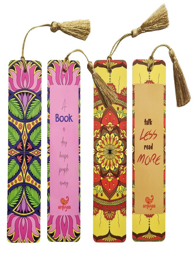 Ambiyaa Handmade Mandala Bookmarks Set of 8 Bookmarks with Tassel - Image 5