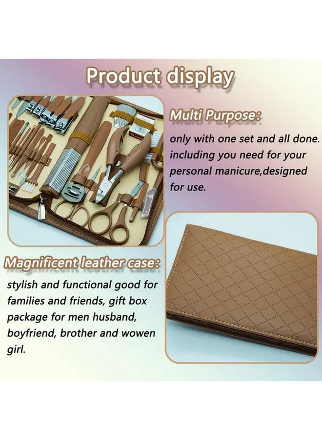 10pcs Red Manicure Set Nail Care Tools For Men And Women - Image 5