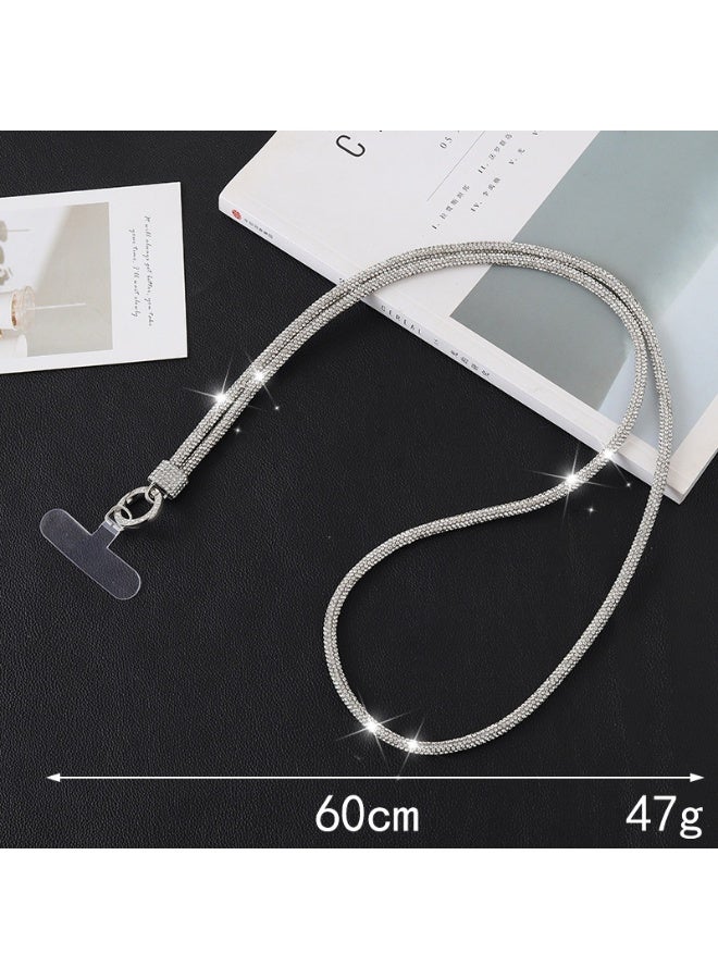 NIBEMINENT Super Cute Beaded Phone Charm – Trendy Phone Chain Wrist Strap, Shining Beads Chain Lanyard for Cell Phone