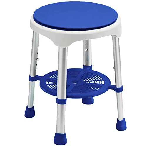 KosmoCare Premium Imported Swivel Shower Stool | Height Adjustable Rotating Bath Seat, Tool-Free Assembly Shower Chair with Anti-Slip Rubber Tips for Safety of Seniors & Elderly - Image 1