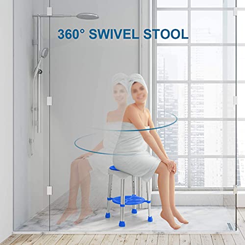 KosmoCare Premium Imported Swivel Shower Stool | Height Adjustable Rotating Bath Seat, Tool-Free Assembly Shower Chair with Anti-Slip Rubber Tips for Safety of Seniors & Elderly - Image 3