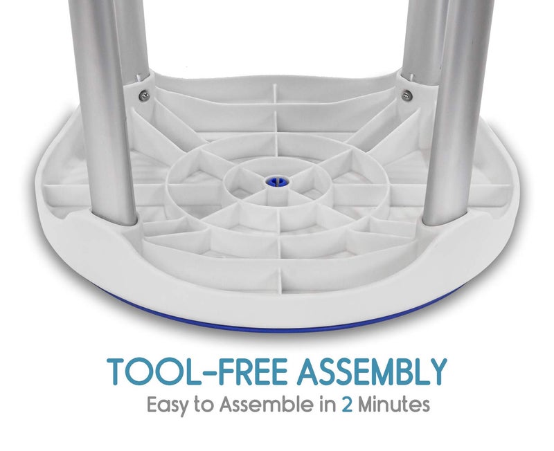 KosmoCare Premium Imported Swivel Shower Stool | Height Adjustable Rotating Bath Seat, Tool-Free Assembly Shower Chair with Anti-Slip Rubber Tips for Safety of Seniors & Elderly - Image 4