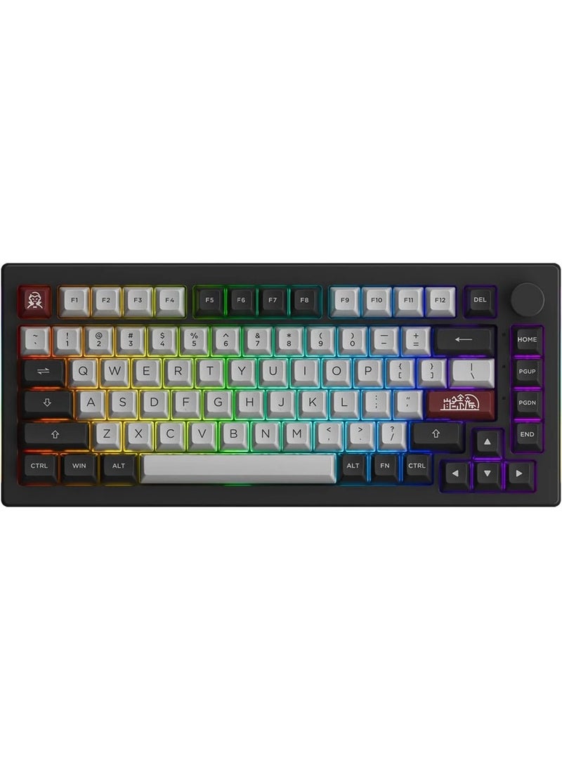 AKKO - 5075B Plus Dracula Castle V3 Cream Yellow Pro Switch RGB Wireless Hotswap Mechanical Gaming Keyboard - Image 1