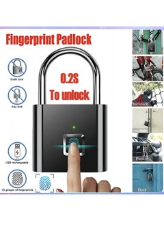 Generic Smart Fingerprint Padlock - Keyless, Waterproof, 0.5s Quick Unlock, Long Battery Life, High Security, Portable for Gym, Office, School, Travel, Luggage, and Outdoor Use  - Image 1