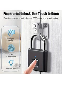 Generic Smart Fingerprint Padlock - Keyless, Waterproof, 0.5s Quick Unlock, Long Battery Life, High Security, Portable for Gym, Office, School, Travel, Luggage, and Outdoor Use  - Image 5