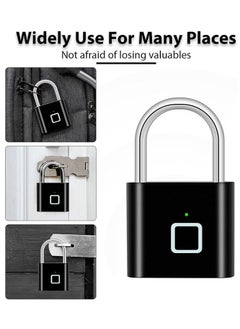 Generic Smart Fingerprint Padlock - Keyless, Waterproof, 0.5s Quick Unlock, Long Battery Life, High Security, Portable for Gym, Office, School, Travel, Luggage, and Outdoor Use  - Image 3