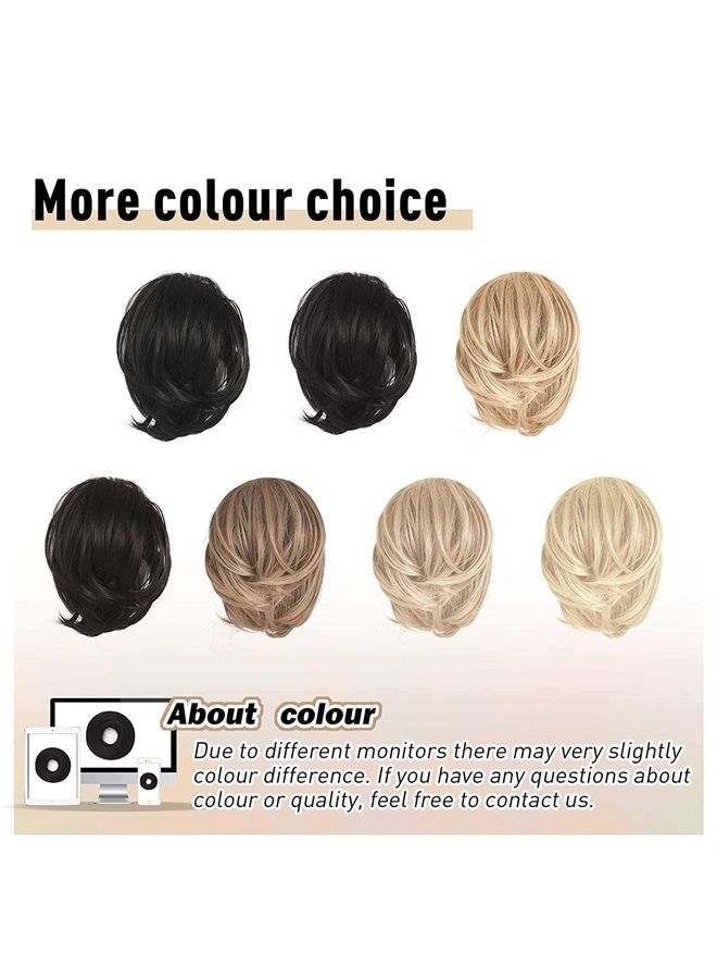 BARSDAR Hair Bun Ponytail Extension, Straight Synthetic Hairpiece Fully Short Ponytail Bun Extensions Hair Accessories Elastic Easy Scrunchie for Women (Dark Reddish Chestnut) - Image 5