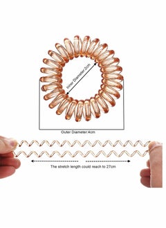 Generic Spiral Hair Ties 8 Pcs Plastic Hair Coil Bands Telephone Cord Bobbles Hairbands Elastic Spiral Ponytail Holder Transparent Hair Binding Cute Phone Line Hair Loop Band Student Headband  - Image 2