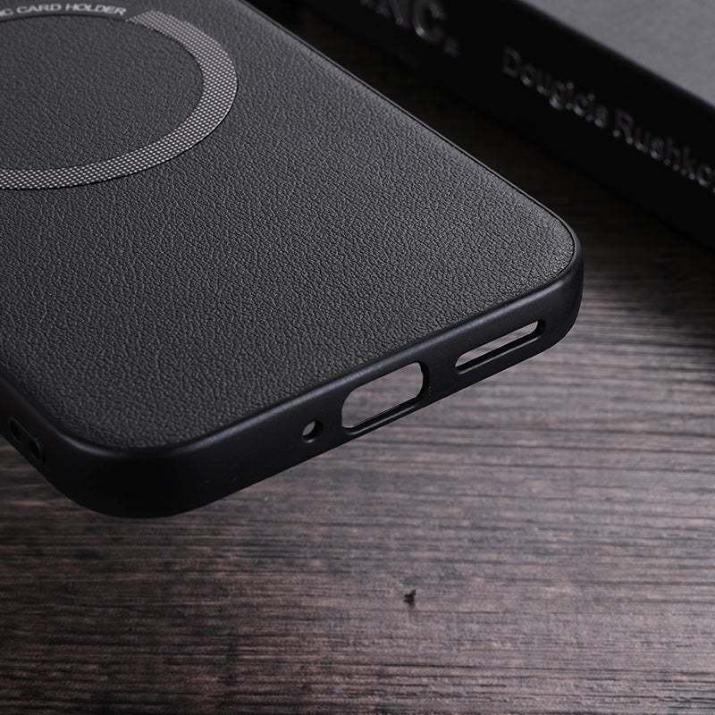 HuHa Protective Cover For Google Pixel 9 Magsafe Magnetic Ring Leather Texture Phone Case(Black) - Image 5