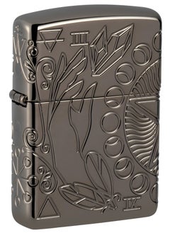 Zippo 49689 24095 Wicca Design Armor Black Ice Windproof Lighter