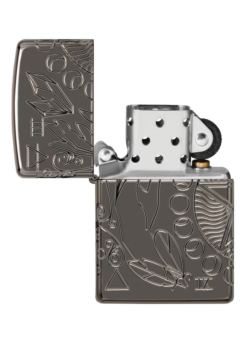 Zippo - Zippo 49689 24095 Wicca Design Armor Black Ice Windproof Lighter - Image 1