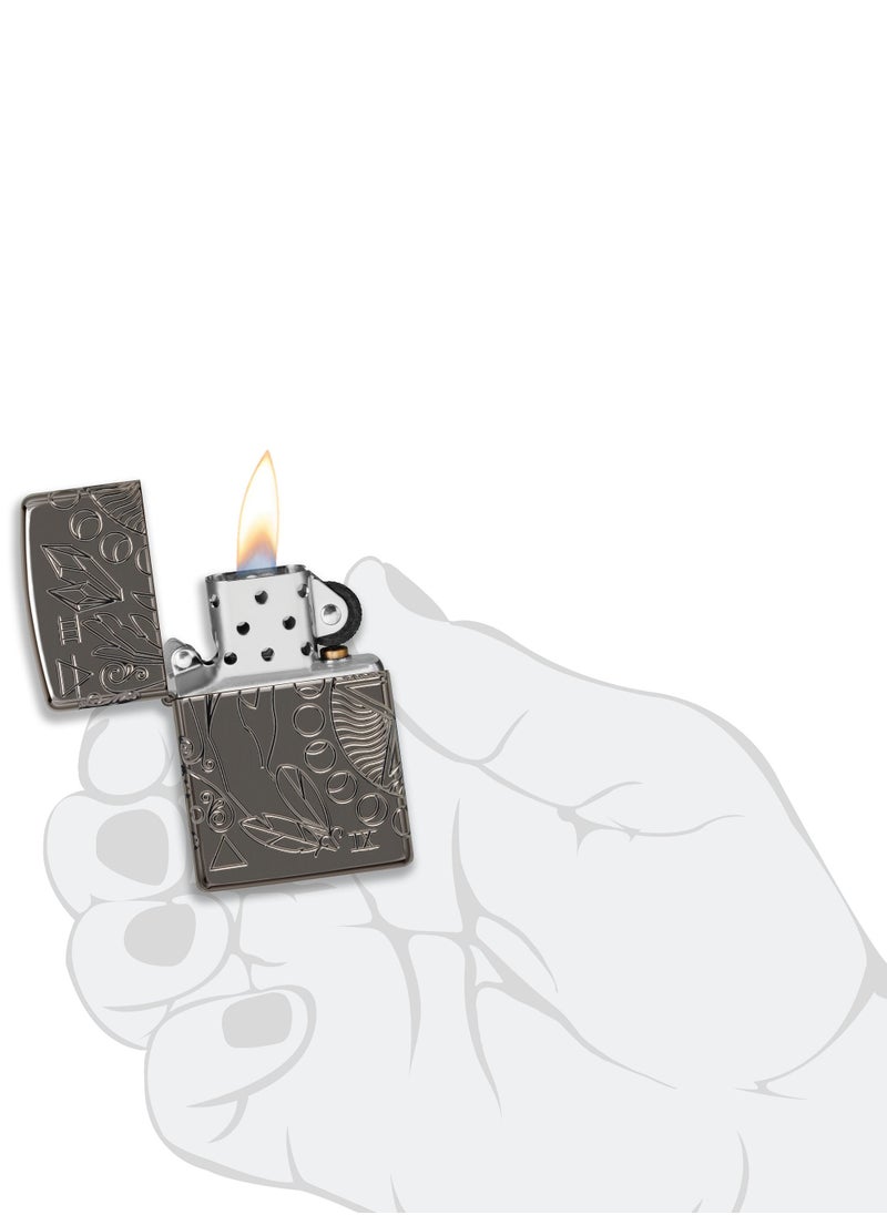 Zippo - Zippo 49689 24095 Wicca Design Armor Black Ice Windproof Lighter - Image 1
