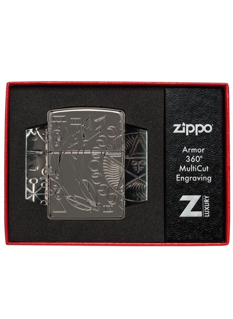 Zippo - Zippo 49689 24095 Wicca Design Armor Black Ice Windproof Lighter - Image 1