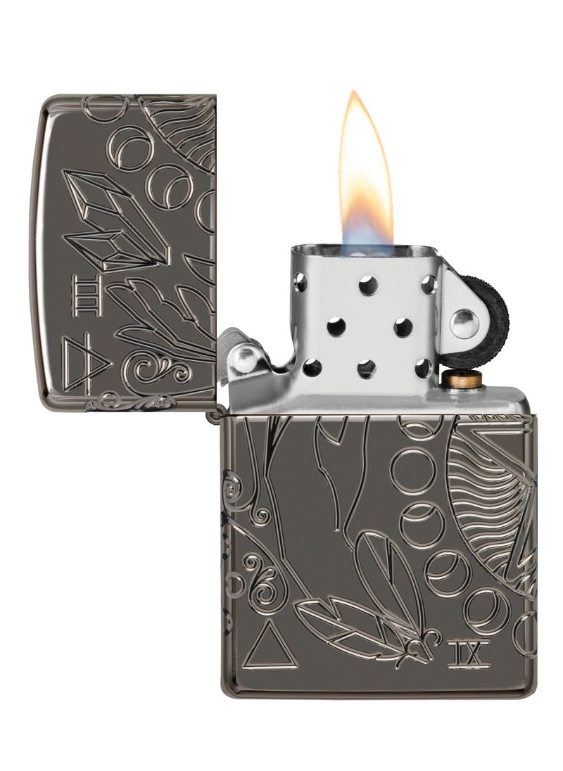 Zippo - Zippo 49689 24095 Wicca Design Armor Black Ice Windproof Lighter - Image 1