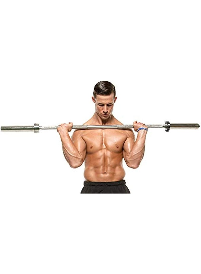 Marshal Fitness 60-Inch Olympic Barbell – Heavy-Duty Stainless Steel Weight Lifting Bar with Chrome Finish, Knurled Grip & Rotating Sleeves – Compact 5-Feet Bar for Home & Gym Strength Training - Image 1