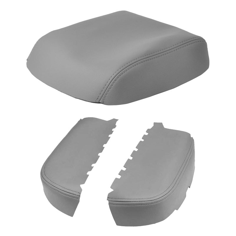 JOYTUTUS Center Console Cover and Front Door Panel Armrest Cover Kit Compatible with 20092015 Pilot Leather Arm Rest Armrest Cover for Car Middle Console Cover Lid Replacement for Trucks Gray - Image 2
