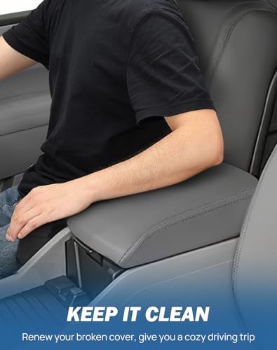 JOYTUTUS Center Console Cover and Front Door Panel Armrest Cover Kit Compatible with 20092015 Pilot Leather Arm Rest Armrest Cover for Car Middle Console Cover Lid Replacement for Trucks Gray - Image 3
