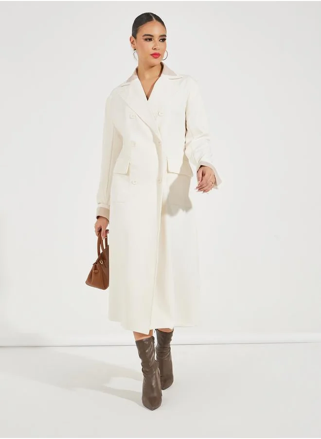 Styli Oversized Midi Length Double Breasted Trench Coat