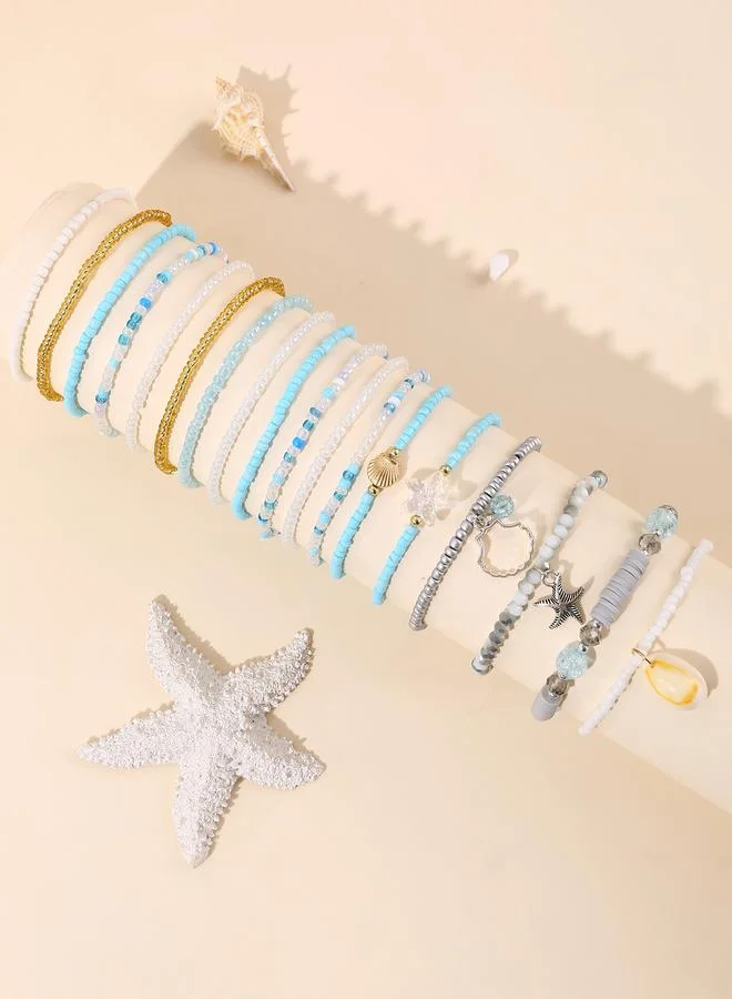 تايك تو Pack of 18 Multi-Color Beaded Bracelet