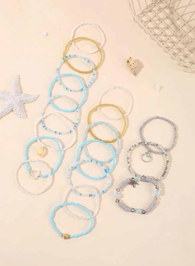 Take Two  Pack of 18 Multi-Color Beaded Bracelet for Women | Best Price UAE