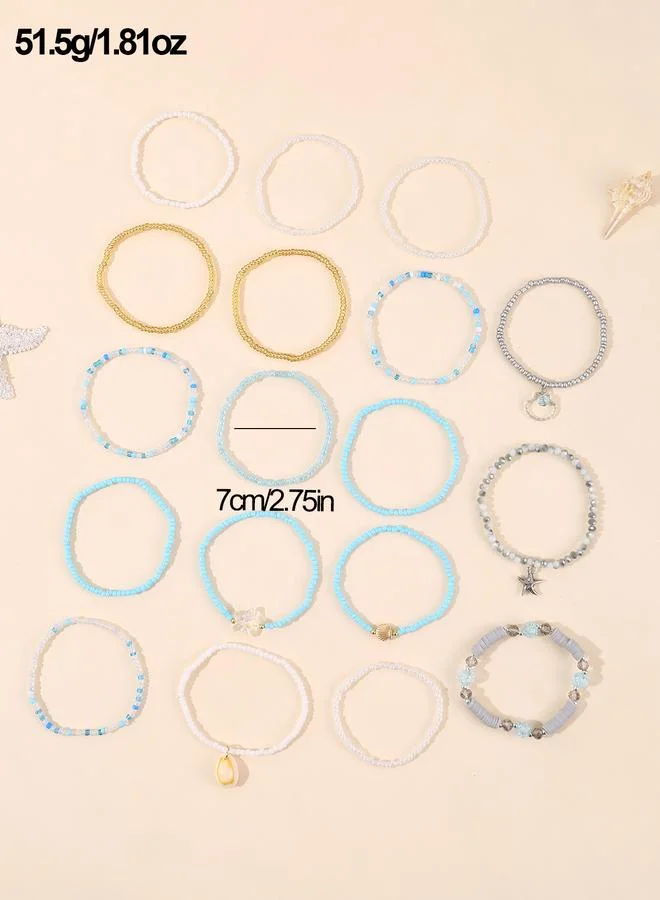 Take Two  Pack of 18 Multi-Color Beaded Bracelet for Women | Best Price UAE