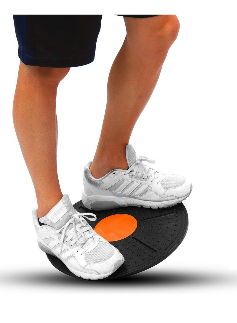 قرص توازن مستدير لليوجا وتمارين اللياقة البدنية بزاوية 10-20 درجة، أسود/برتقالي - Image 2