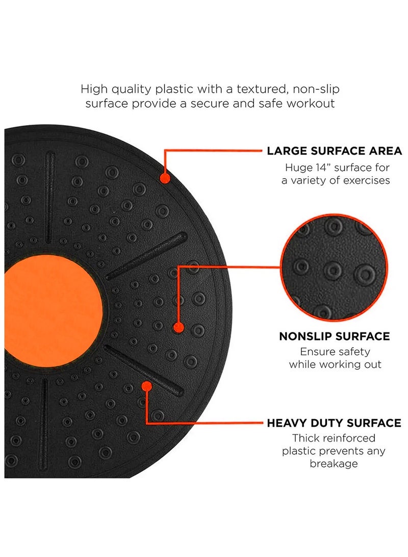 قرص توازن مستدير لليوجا وتمارين اللياقة البدنية بزاوية 10-20 درجة، أسود/برتقالي - Image 3