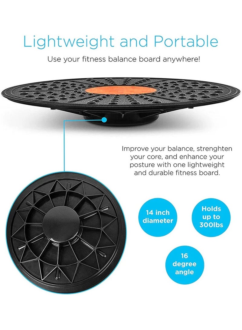 قرص توازن مستدير لليوجا وتمارين اللياقة البدنية بزاوية 10-20 درجة، أسود/برتقالي - Image 4