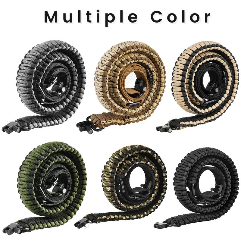 CVLIFE 550 Paracord Sling Two Point Sling Easily Adjust Length Multi Use for Outdoor Sport Camo Brown - Image 4