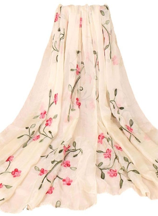 تاب كولكشنز شال شيفون مطرز من مجموعة تاب - وشاح خفيف الوزن مناسب للصيف والخريف - أصفر - Image 5