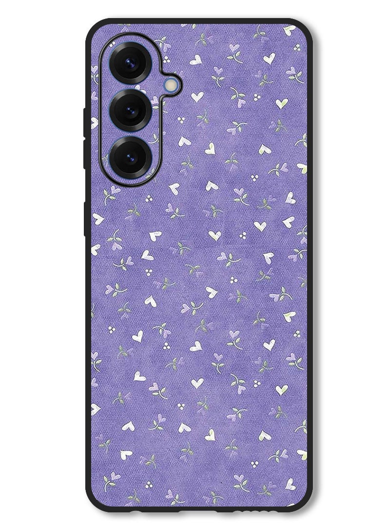 Theodor Case Compatible with Samsung Galaxy A26 Protection Shockproof Bumper Cover Hearts Purple Background - Image 1