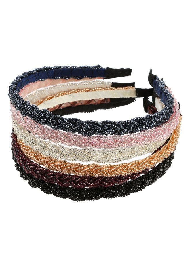 Mtlee 6 Pieces Beaded Headbands Sparkly Crystal Beaded Hair Hoop Hairbands Multiple Color Hair Accessories Head Bands for Women Girls（Multiple color） - Image 5