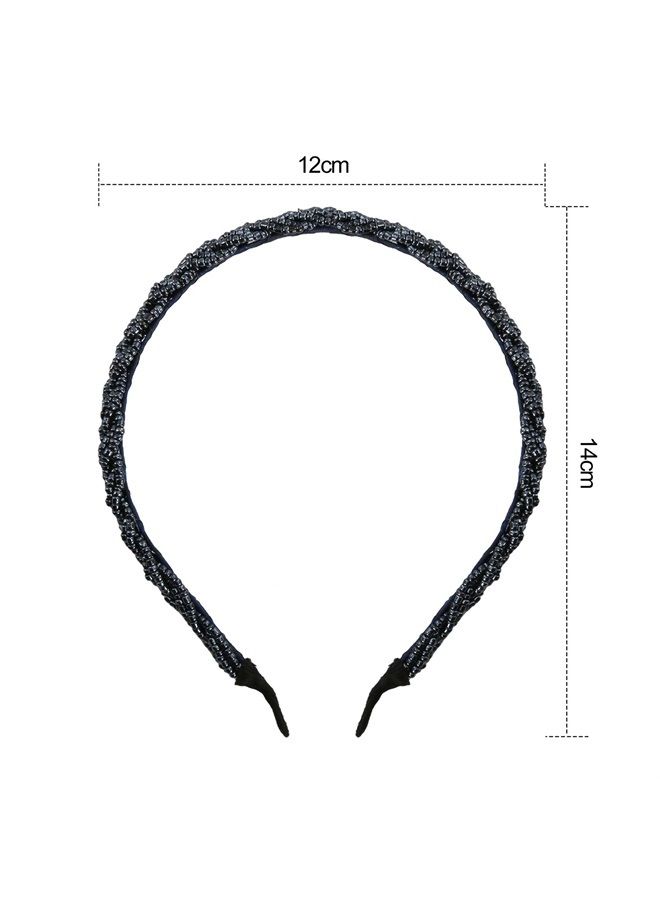 Mtlee 6 Pieces Beaded Headbands Sparkly Crystal Beaded Hair Hoop Hairbands Multiple Color Hair Accessories Head Bands for Women Girls（Multiple color） - Image 3