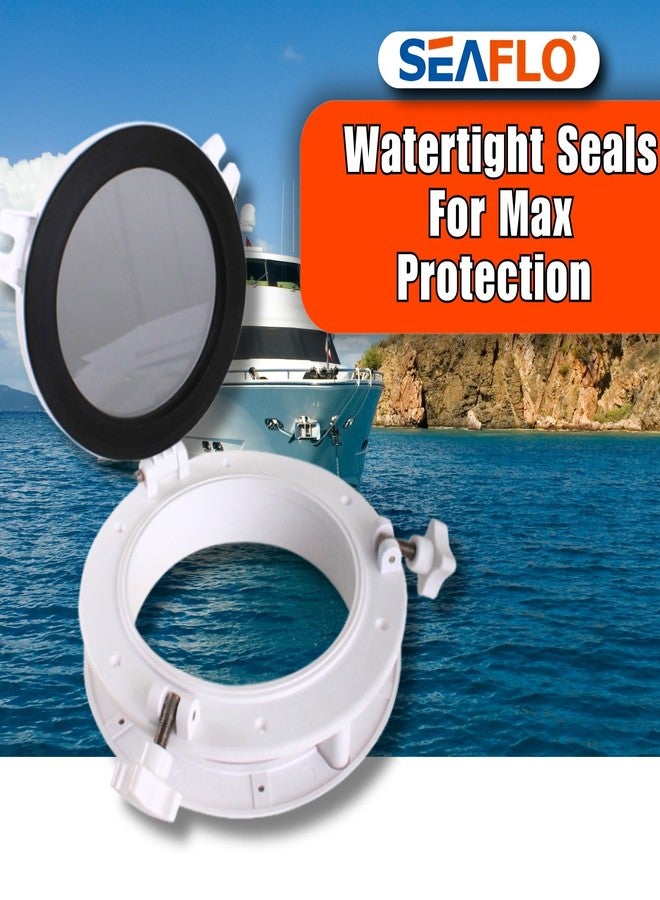 SEAFLO Round Porthole Window with ABS Plastic & Tempered Glass for Boat, Yacht, Marine Applications (White, 10.5") - Image 3
