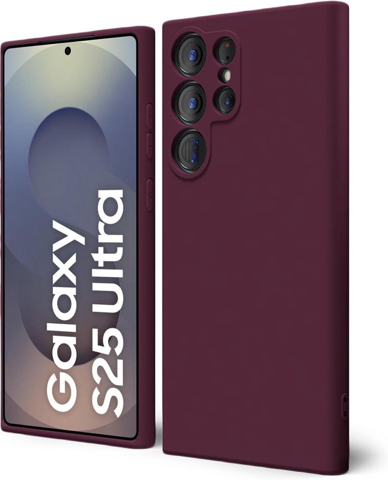 DIZORO Microfiber Candy Case Compatible for Samsung S25 Ultra 5g Smooth Touch Cushion Liquid Soft Silicone Gel Rubber Phone Cases Non-Slip Full Body Protective Shockproof Back Cover (New Wine) - Image 1