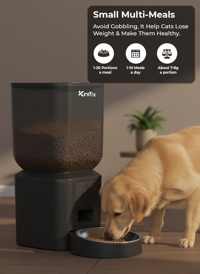 Knox Powering Generations Knox Automatic Pet Feeder 7L, Smart Wi-Fi Cat & Dog Pet Food Dispenser, Timed Dry Food Feeder, Portion Control, Multiple Alarms, Detachable Design, Stainless Steel Bowl, Built-in Desiccant Box - Image 4