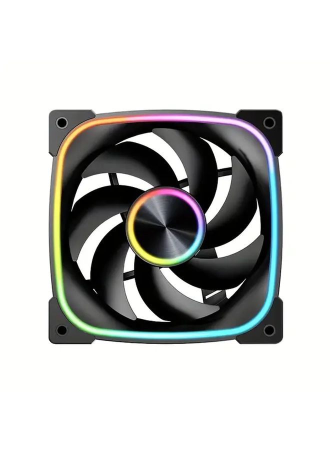 Xuanfengxia 4 72inch ARGB PWM PC Case Fan Black Reverse Temperature Control Speed - Image 1