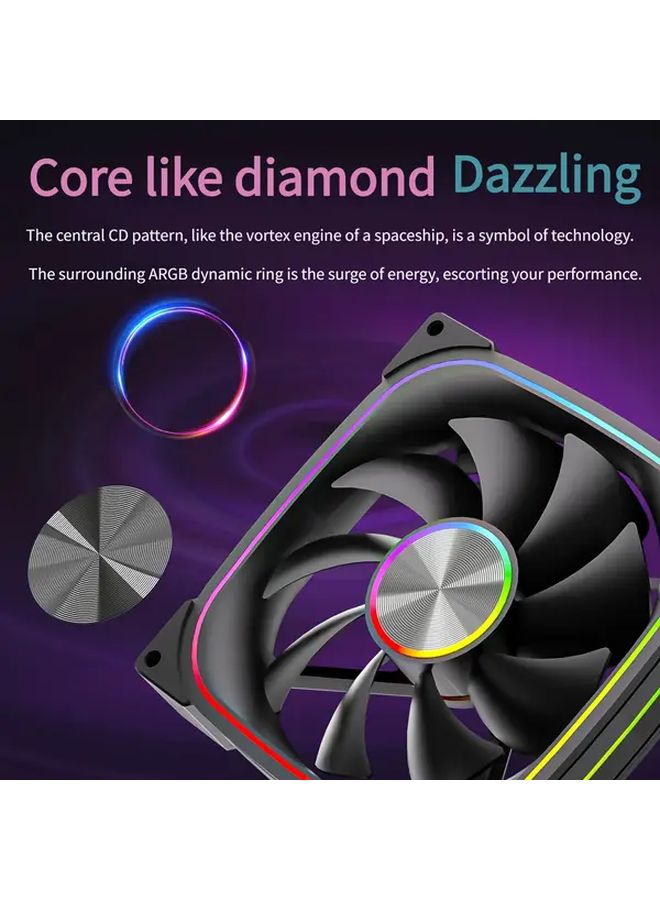 Xuanfengxia 4 72inch ARGB PWM PC Case Fan Black Reverse Temperature Control Speed - Image 5