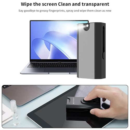 Striff 8 in 1 Laptop Cleaning kit for Mobile, iPhone, Airpods, Keyboard, Multifunctional Screen Cleaner Gadget with Mobile Holder - Black - Image 5