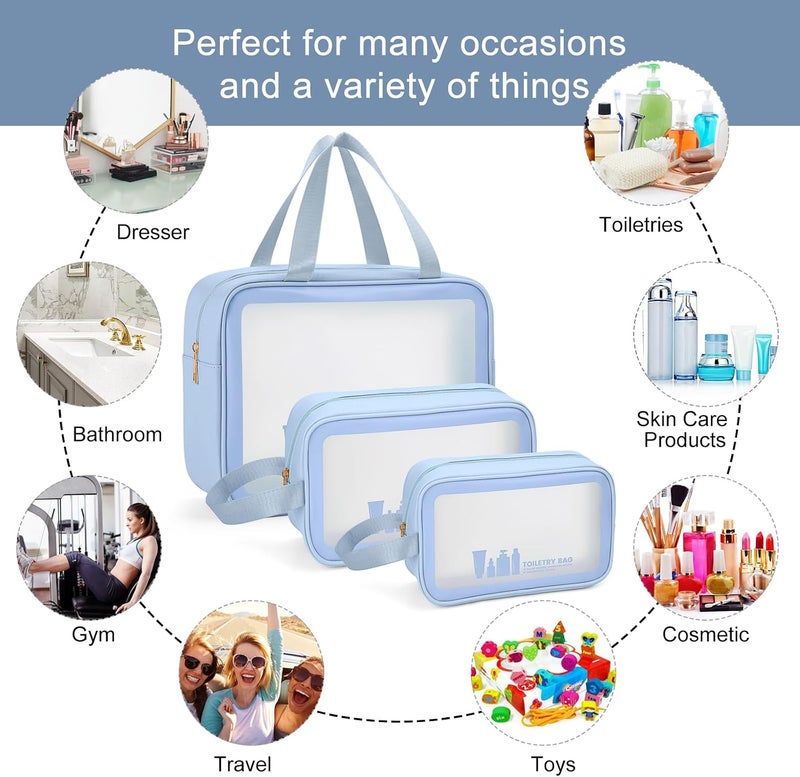 MAANGE Toiletry Bag for Women Men, Translucent Waterproof Makeup Cosmetic Bag Travel Organizer for Accessories, Toiletries - Image 3