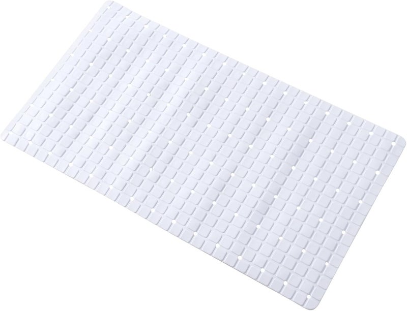 Non-Slip Bathtub Mat, 29.6 X 15.7 in White Bathroom Mat with PVC, Square Massage, Foldable, Strong Suction Cups for Safety - Image 5
