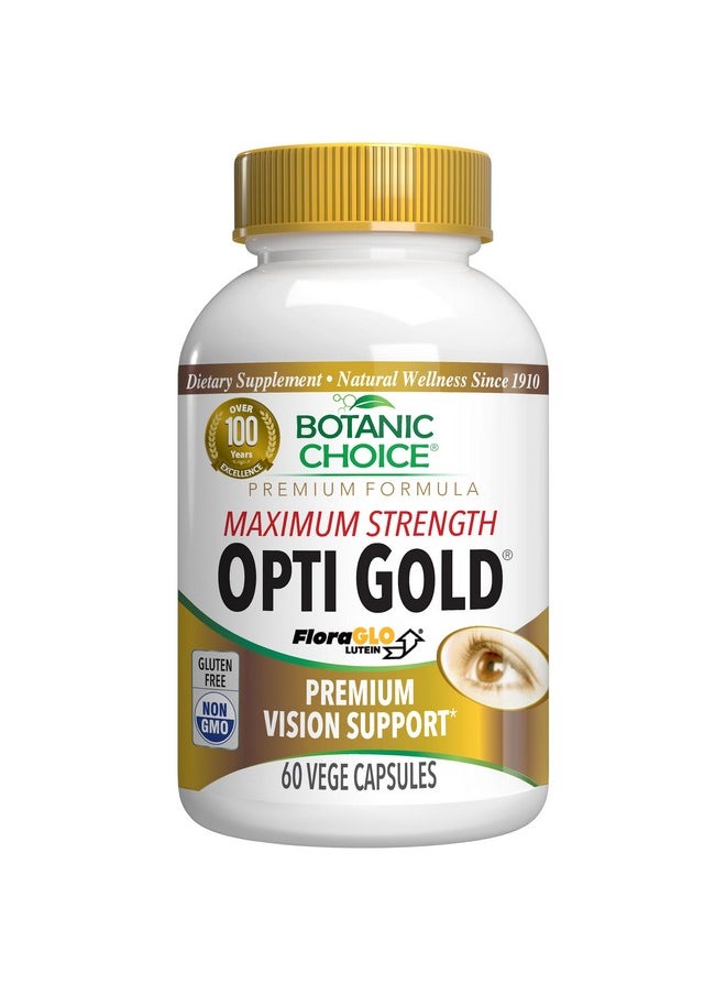 Botanic Choice - Botanic Choice Maximum Strength Opti Gold Vision Eye Health Support Supplement for Overall Eyesight Health for Men & Women - Taurine, Vitamin A, Lutein, Bilberry, Alpha Lipoic Acid (60 Capsules) - Image 1