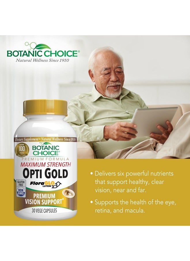 Botanic Choice - Botanic Choice Maximum Strength Opti Gold Vision Eye Health Support Supplement for Overall Eyesight Health for Men & Women - Taurine, Vitamin A, Lutein, Bilberry, Alpha Lipoic Acid (60 Capsules) - Image 1