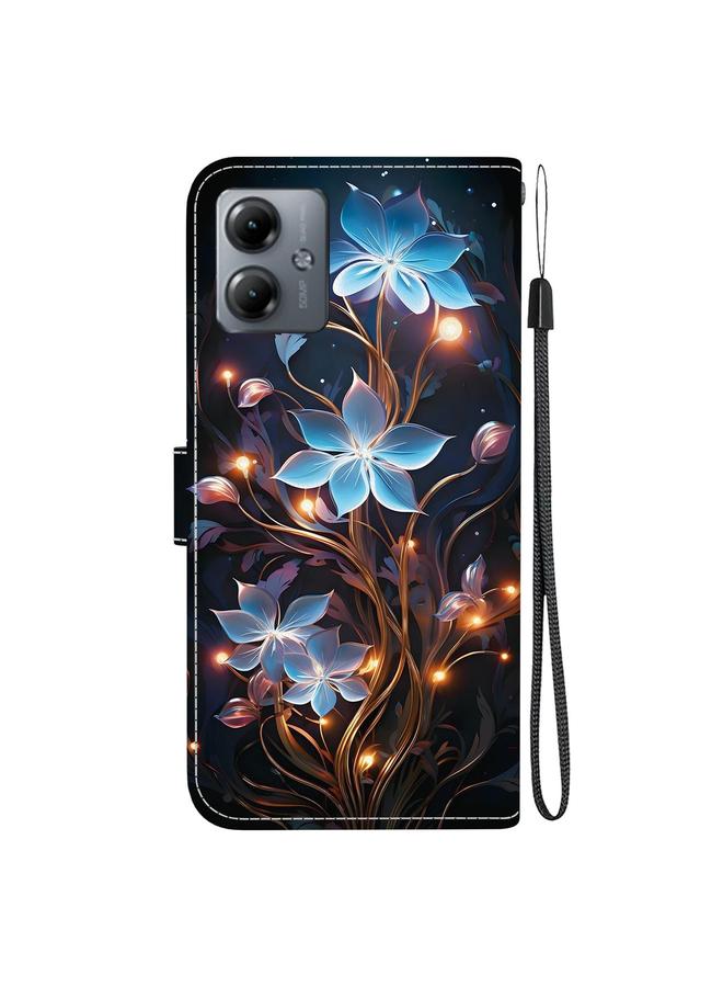 اس-توب جراب لهاتف موتورولا موتو جي 14 مصنوع من الجلد بتصميم كريستالي ملون - Image 3