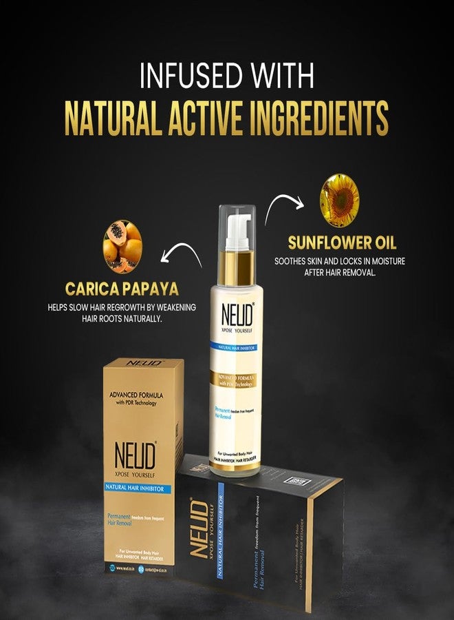 NEUD XPOSE YOURSELF NEUD Natural Hair Inhibitor Lotion For Reduction of Unwanted Body and Facial Hair in Men and Women - 1 Pack (80g) - Image 4